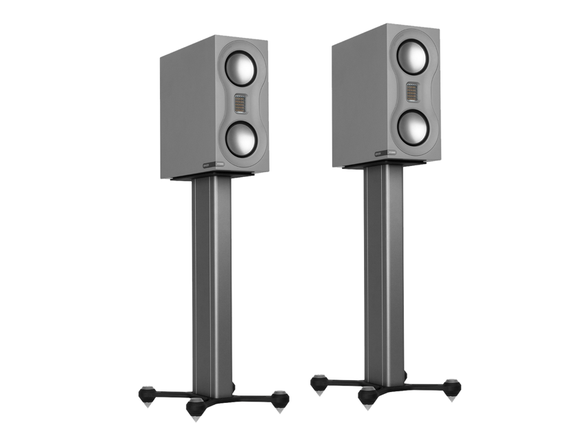 MONITOR AUDIO Studio Bookshelf Speakers & Stand Combo (Grey/Black): Excellent Trade-In; 1 Yr. PCX Warranty; 40% Off