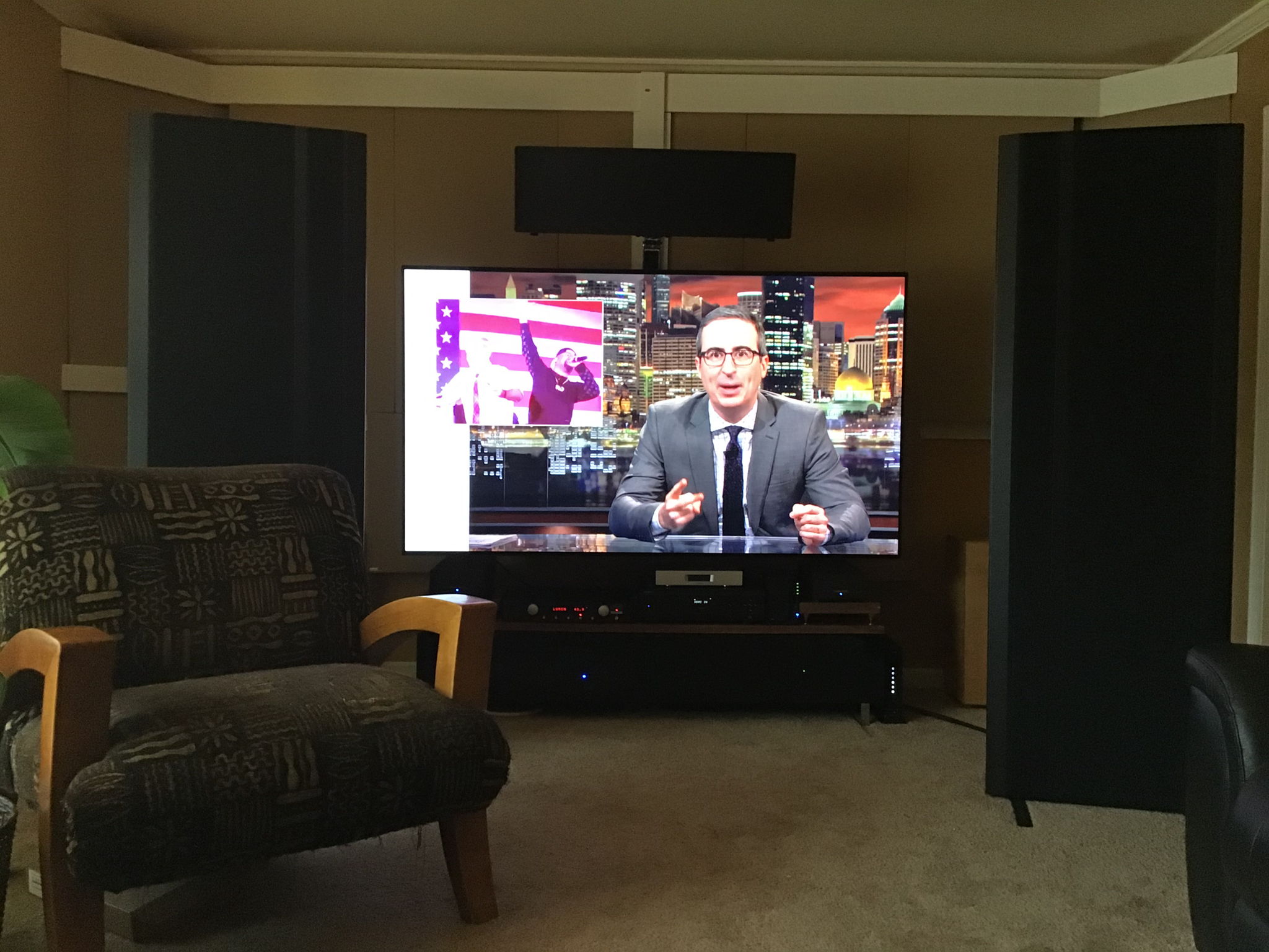 LG C9 77" 4K OLED hdtv, Magnepan 3.7i spkrs, Equip. Rack.