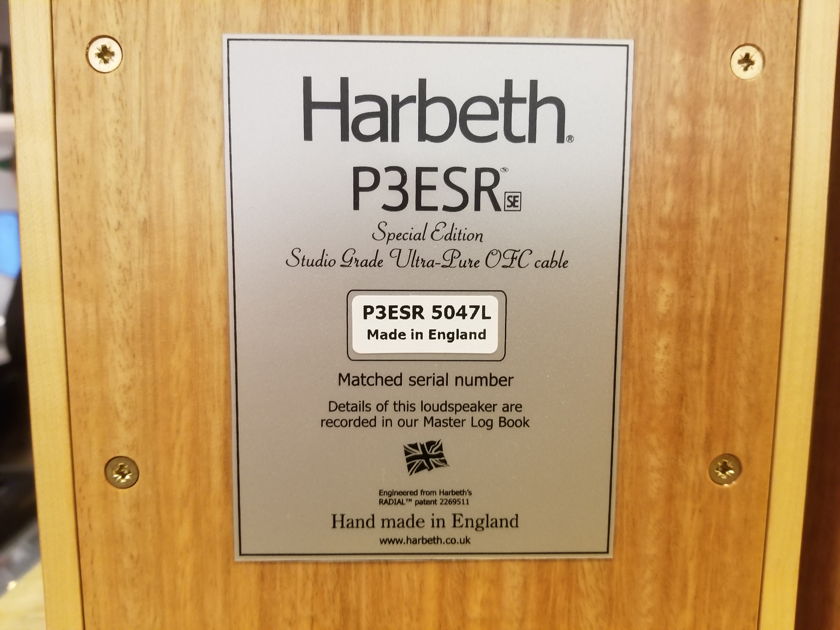Harbeth P3ESR Loudspeaker Eucalyptus - MINT - w/ Box and Manual