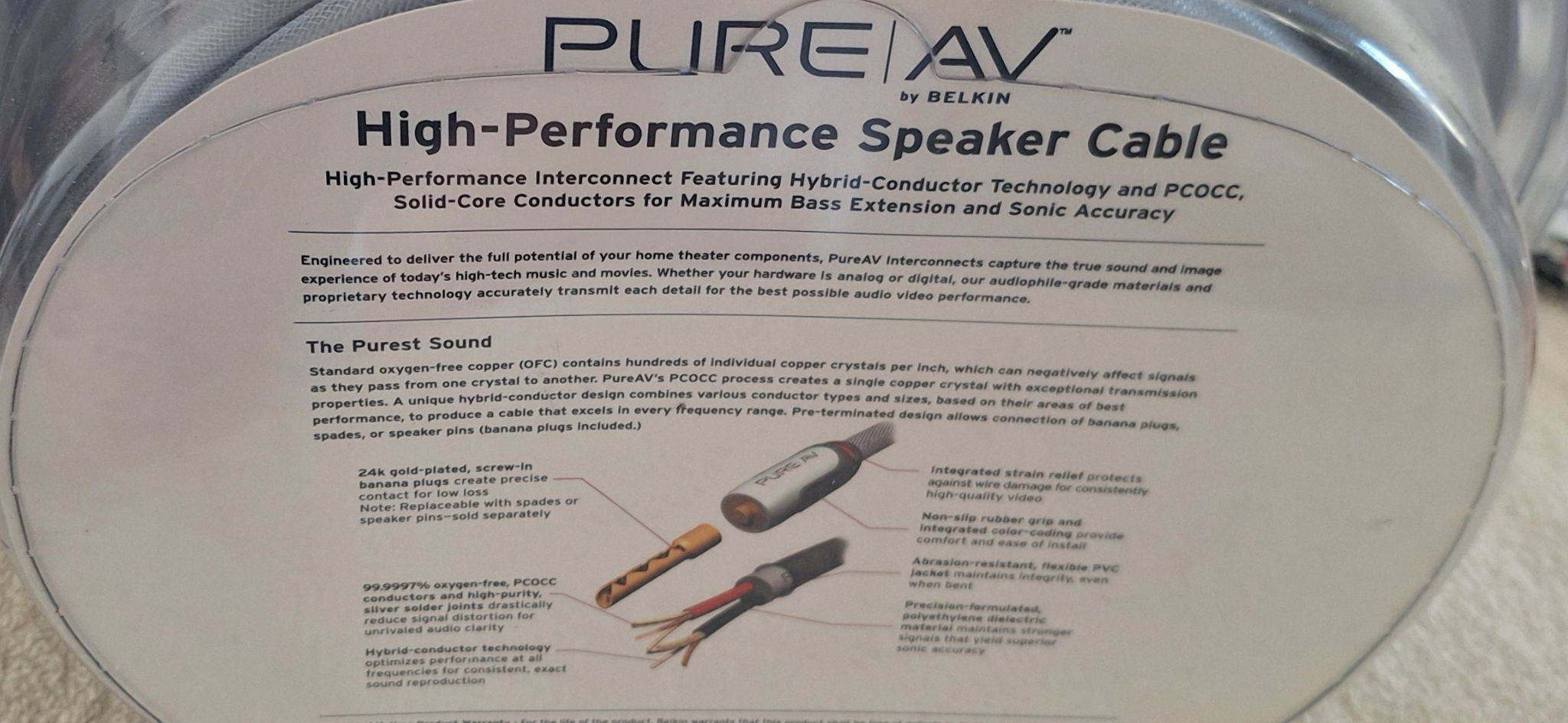 Pure AV High Performance Speaker Cables 12 feet/3.7 met... 3