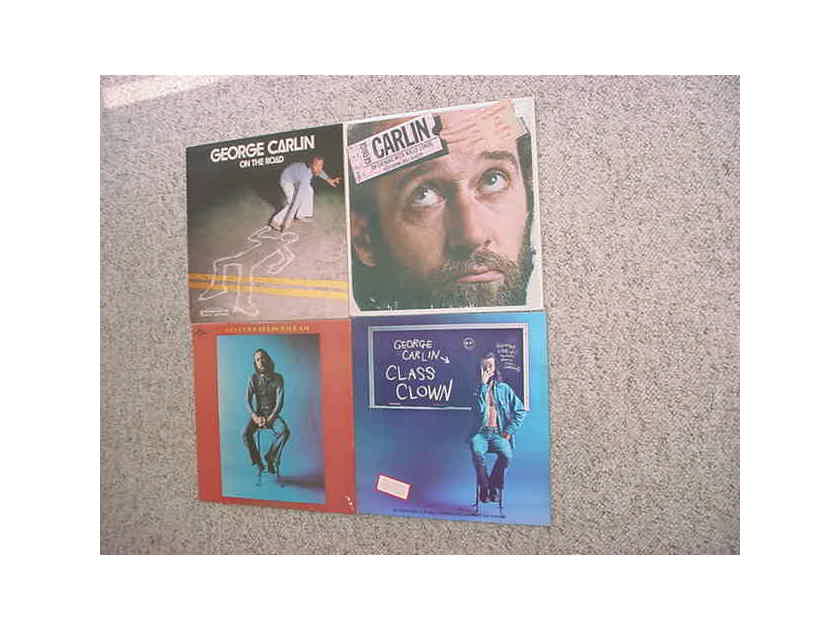 George Carlin lot of 4 lp records - COMEDY Class clown On the road Wally Londo & FM & AM