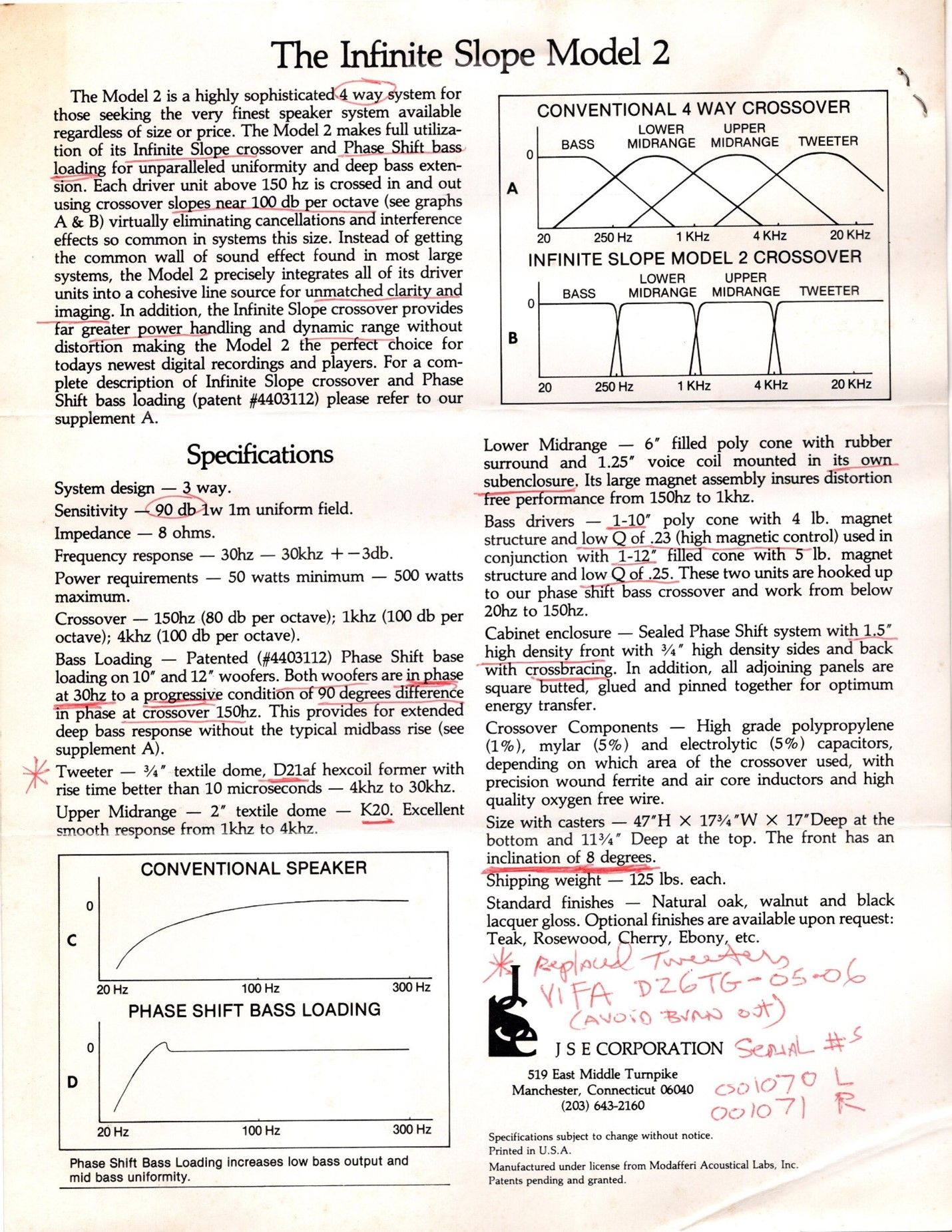 2 Patents: Infinite Slope Crossover; Bass Phase Shift