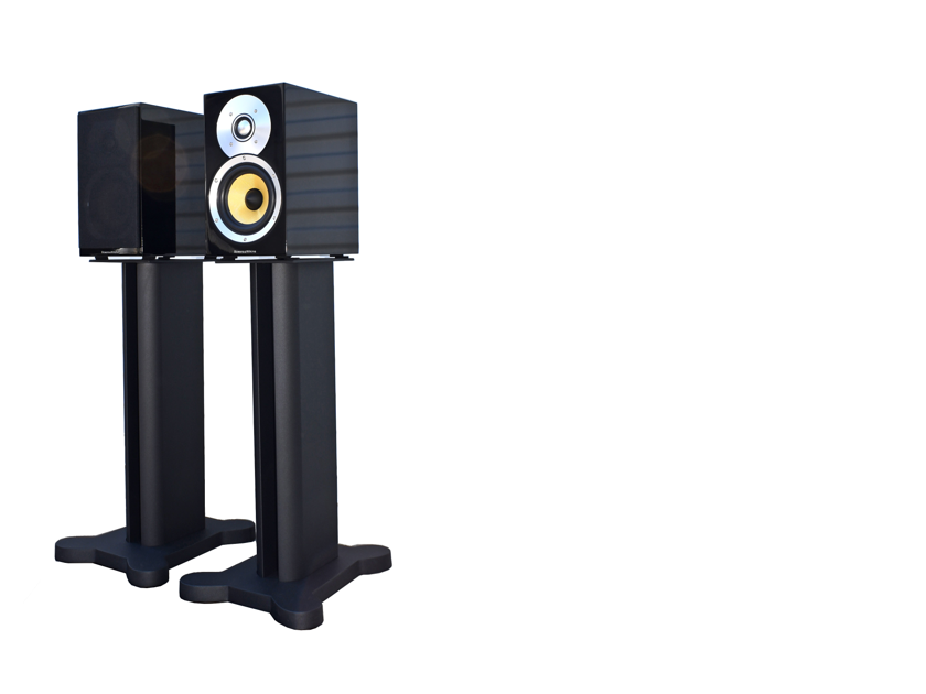 (2) B&W (Bowers & Wilkins) CM 1 2-Way Bookshelf Stereo Speakers w/ FS 700/CM Stands