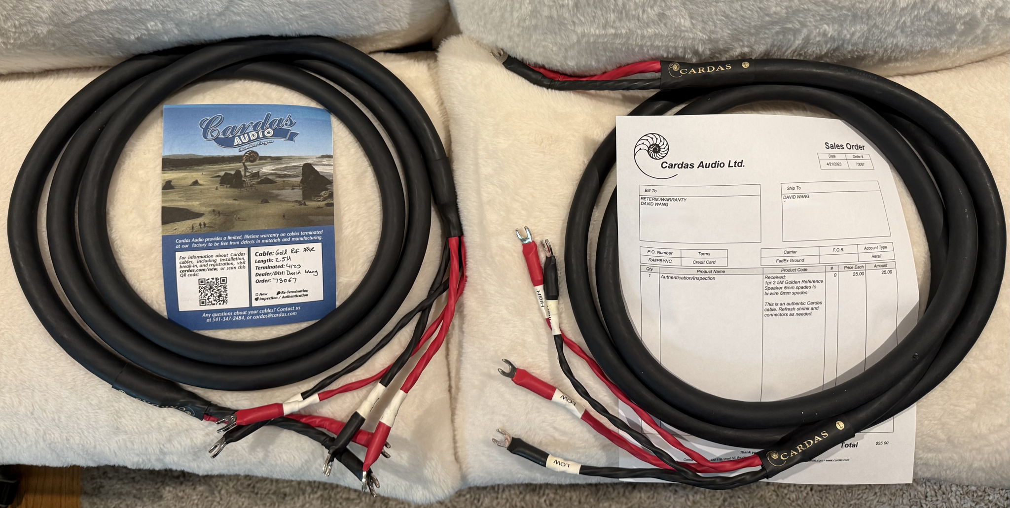 Cardas Audio Golden Reference Biwire 2.5M Speaker Cable...