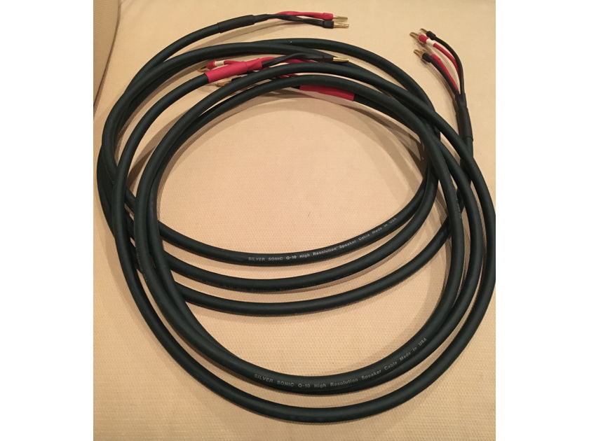 DH Labs Silver Sonic Q-10 speaker wire, internally bi-wired, banana plugs, pair, 10 feet