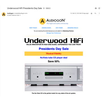 Audiogon Listing - Uploaded From Bulk Uploader