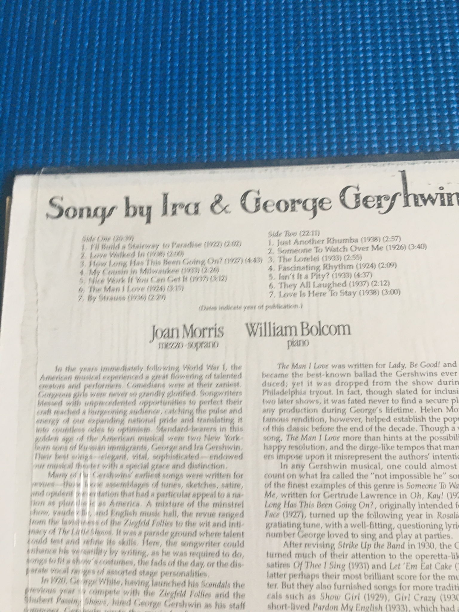 Songs by Ira & George Gershwin  Joan Morris William Bol... 3