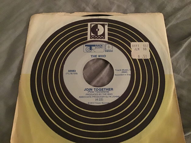 The Who Join Together/Baby Don’t You Do It Track Records