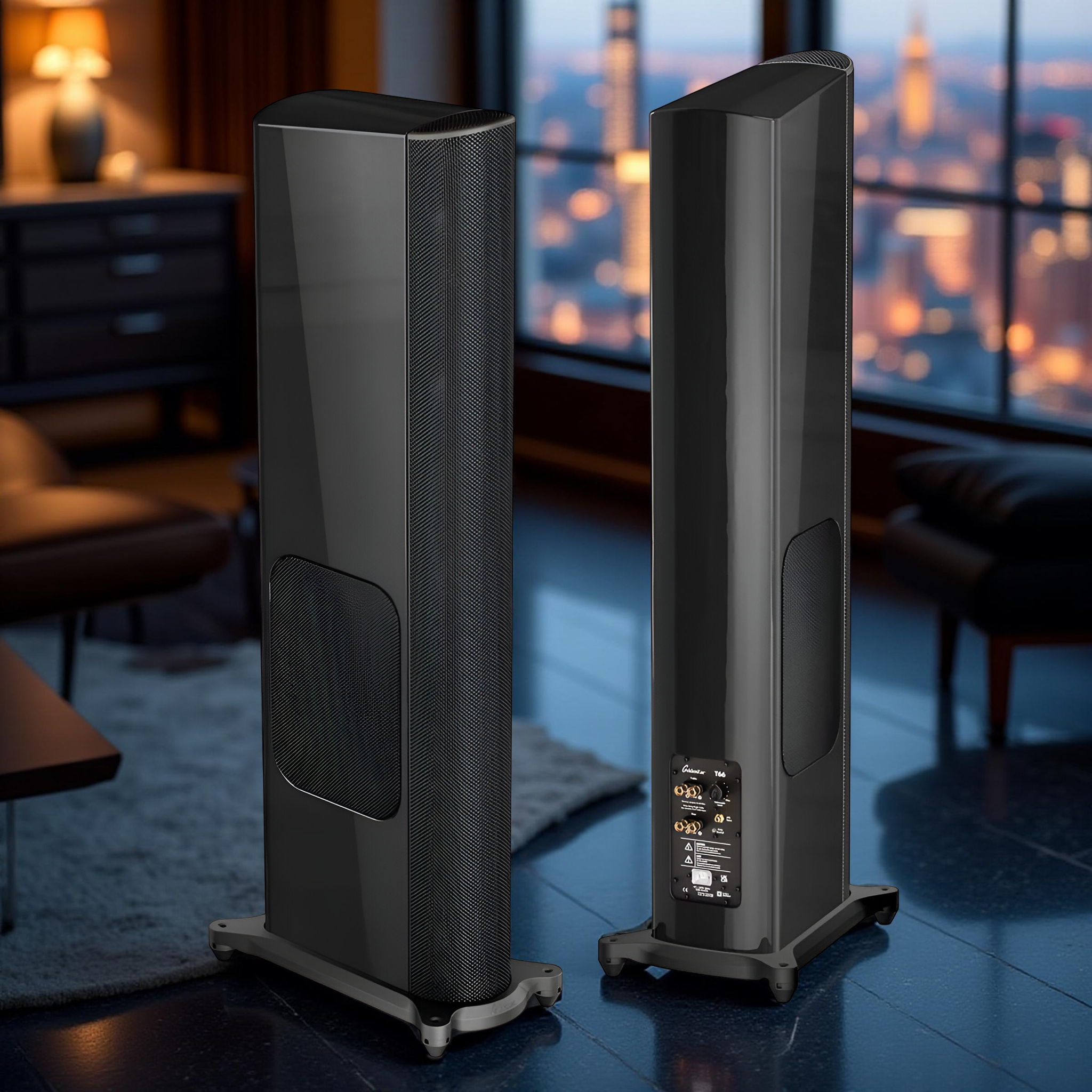 GoldenEar T66 Full-Range Tower Speaker with Built-In Su...