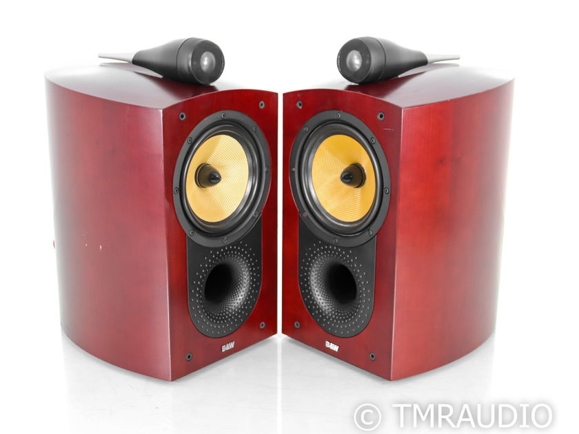 B&W Nautilus 805 Bookshelf Speakers; Red Cherry Pair (No Grills) (49298