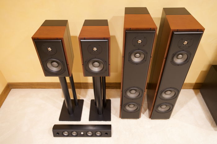 Revel F32 and M22 Speakers with Matching Stands