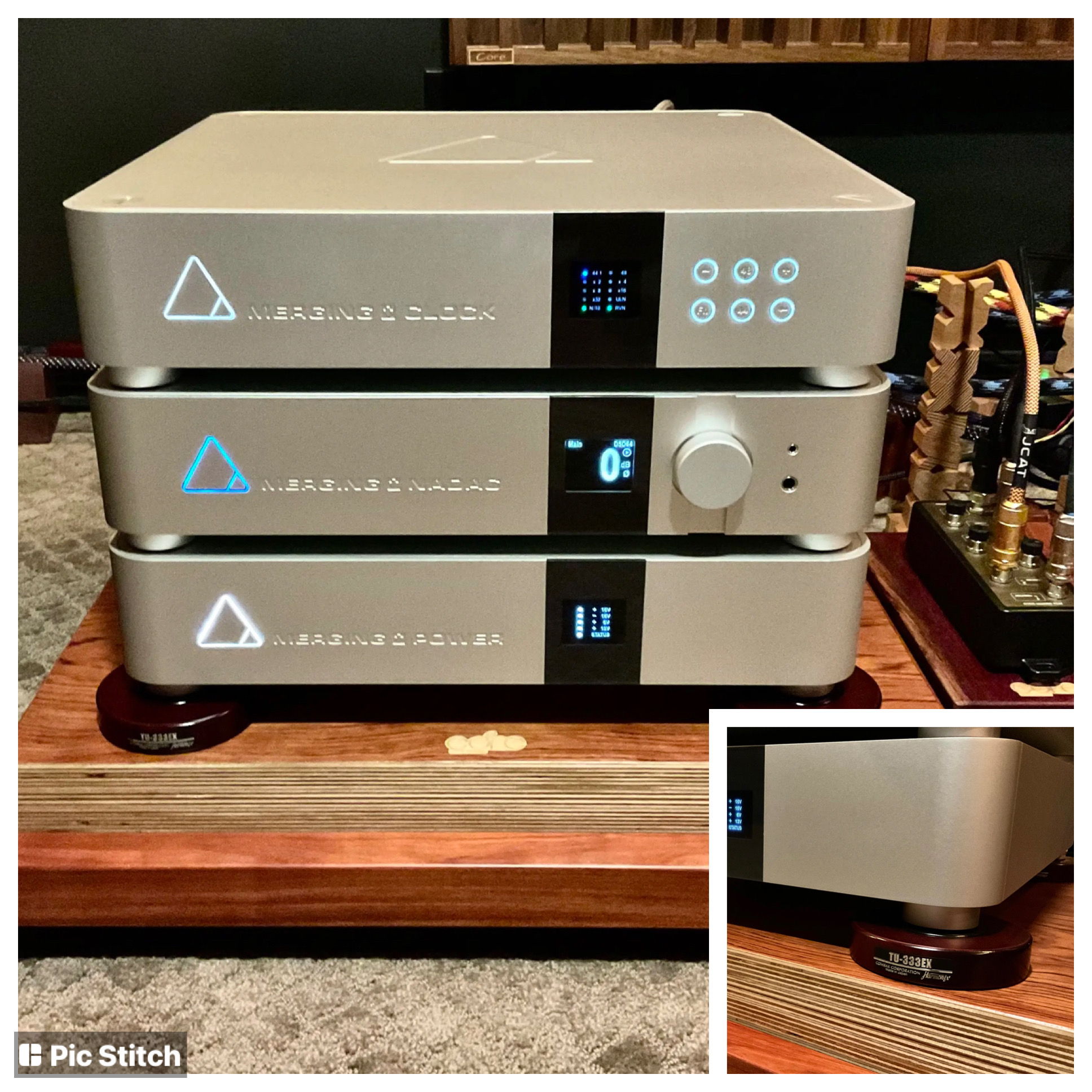 Merging Trio - Clock + DAC + Power and Combak’s TU-333EX Tuning Base