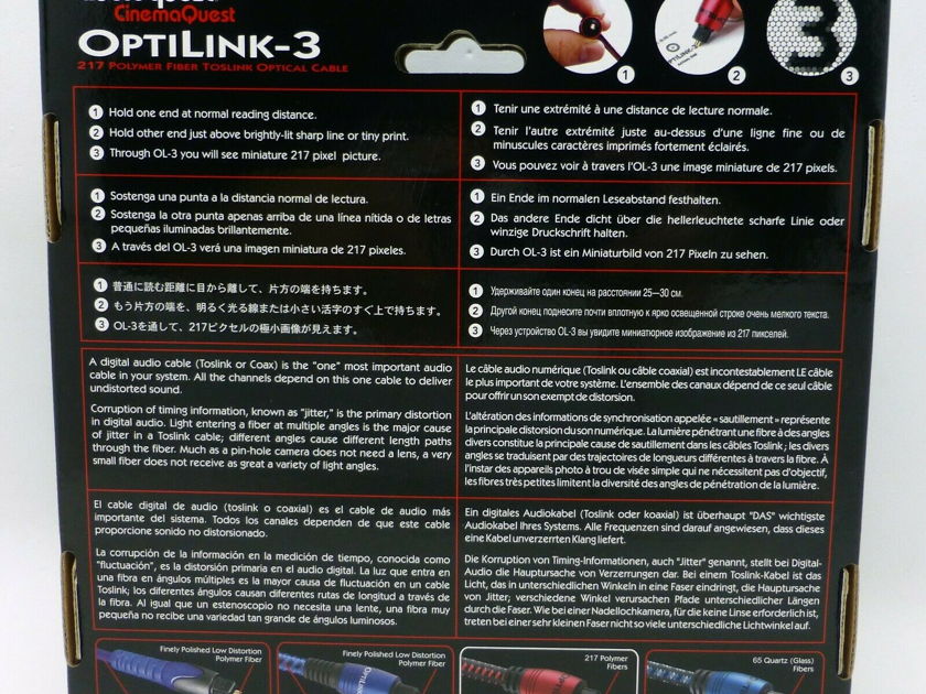 Audioquest OptiLink-3 1 meter Digital Toslink Fiber Optic Cable