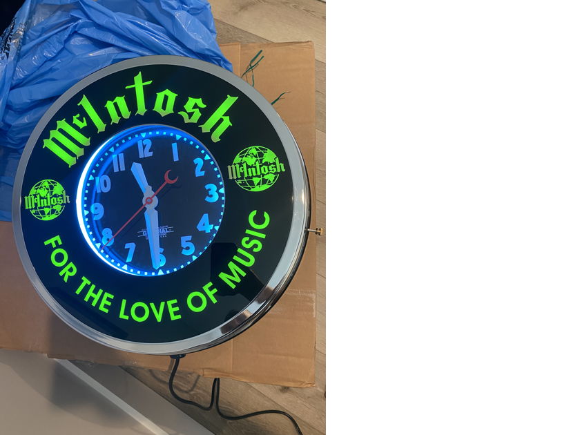 22” Neon Curtis Clock, McIntosh Tweaks Audiogon