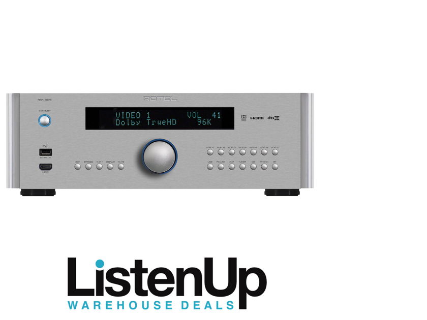 Rotel RSP-1576MKII Home theater preamp/processor with 11.2-channel processing, Dolby Atmos®, and Bluetooth® (Silver)