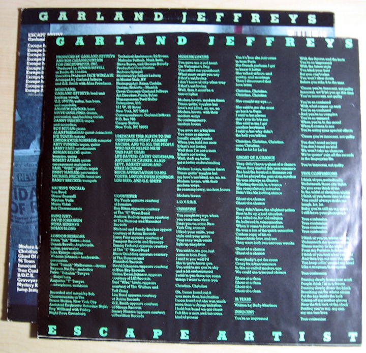 Garland Jeffreys - Escape Artist 1981 NM- Vinyl LP With... 3