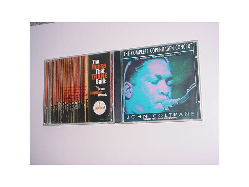 2 cd's jazz cd The house that Trane built - best of Impulse records promo case and John Coltrane Copenhagen concert