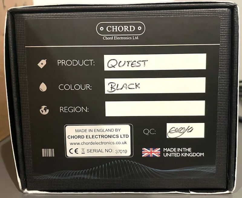 Chord Electronics Ltd. Qutest 3