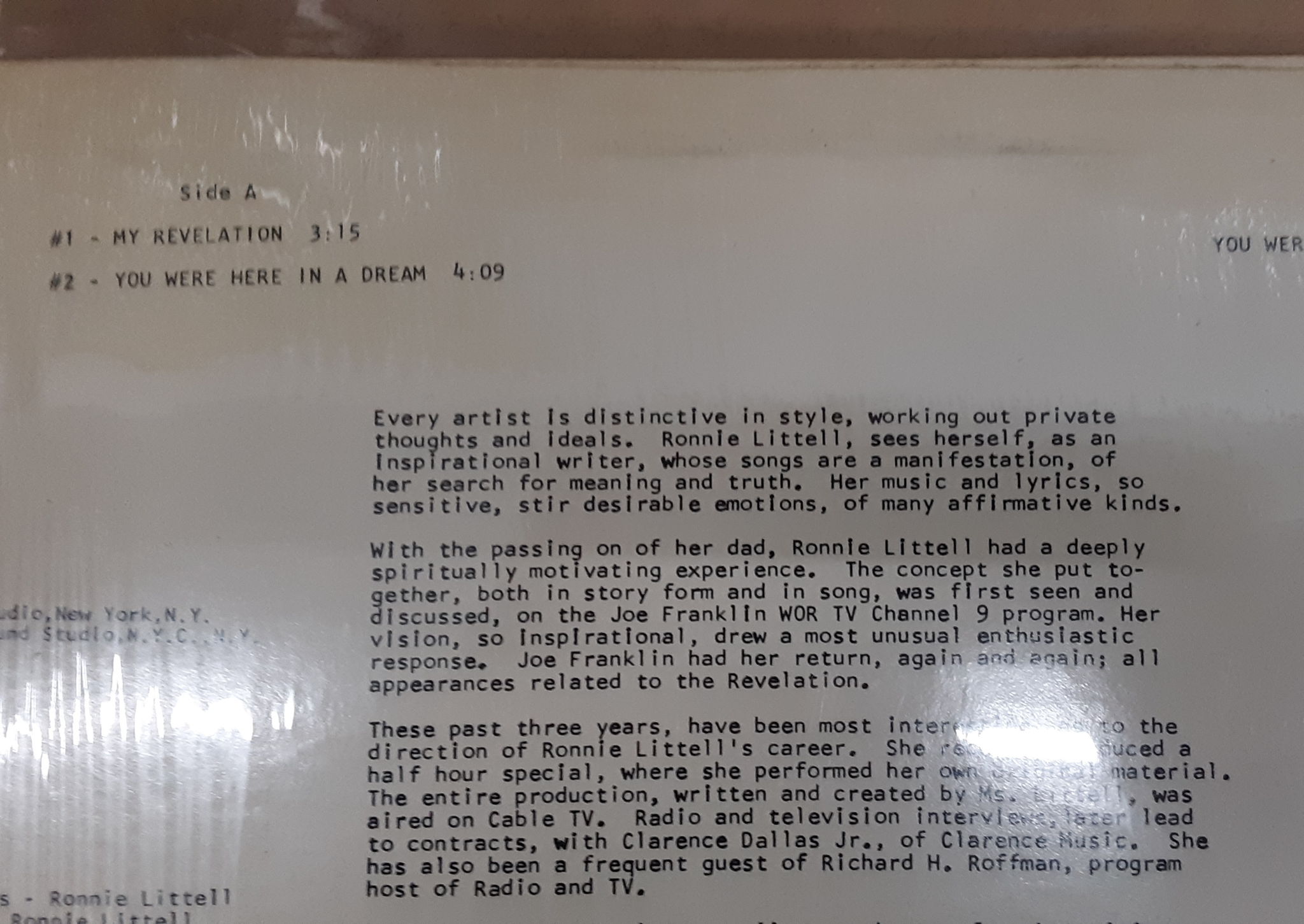 Ronnie Littell - You Were Here In A Dream 1983 NM- Viny... 9