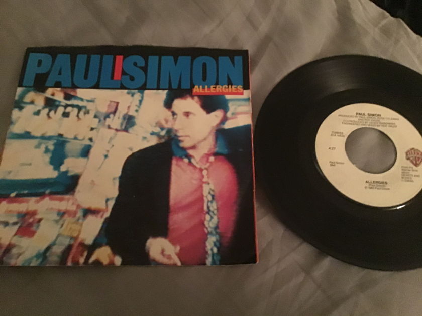 Paul Simon 45 With Picture Sleeve Vinyl NM  Allergies/Think Too Much(b)