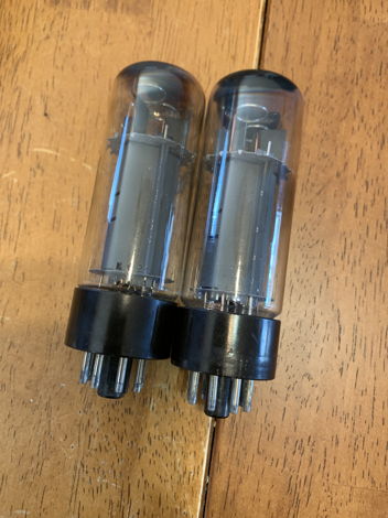 Mullard 6CA7 EL34 Xf2 tubes OO getter matched pair