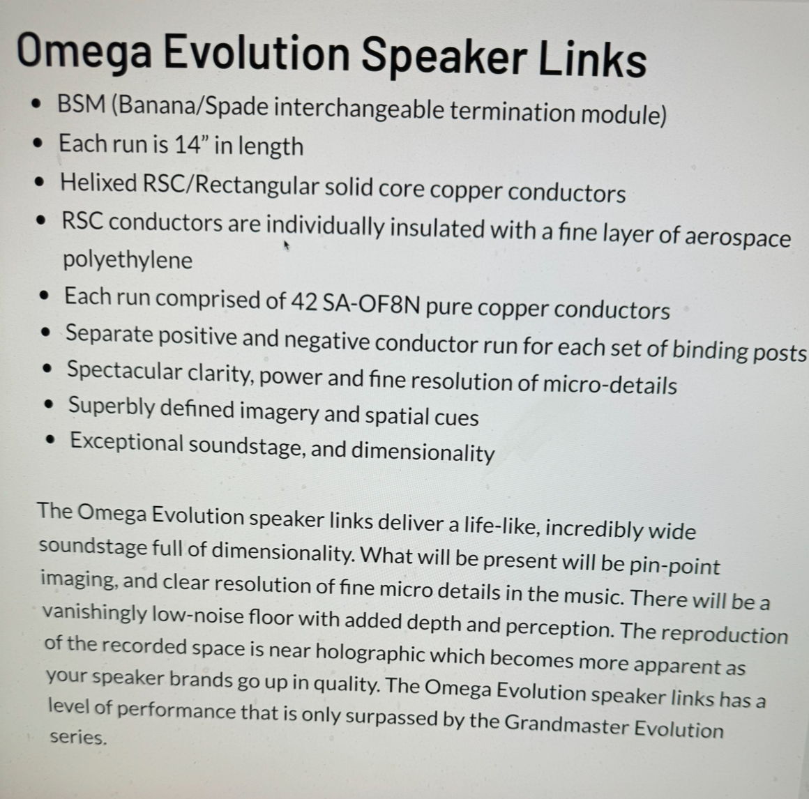 Tara Labs Omega EvolutionSpeaker Links, Factory Box, 14... 10