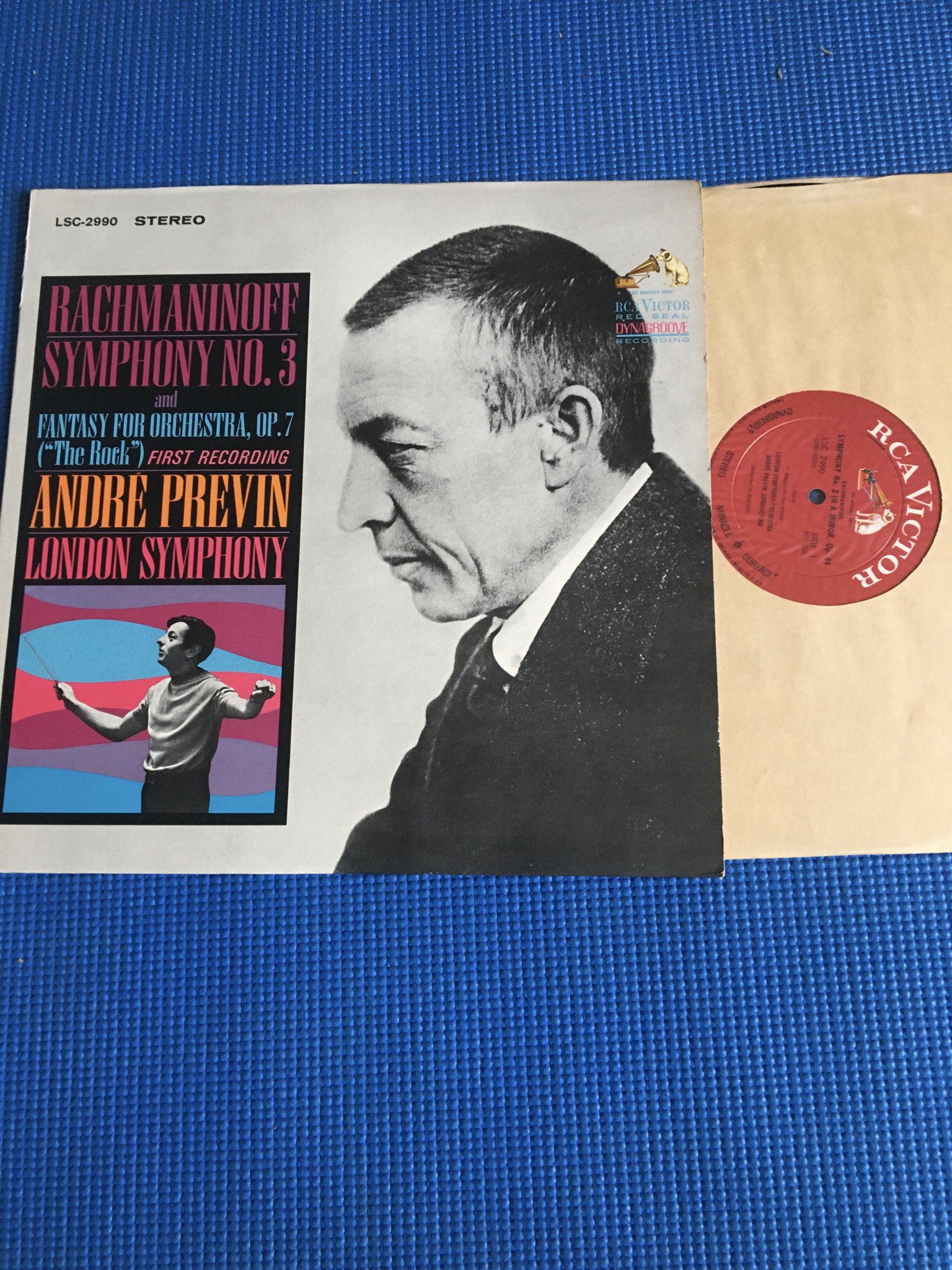 Rachmaninoff Previn symphony no3 Lp record  RCA dynagro... 2