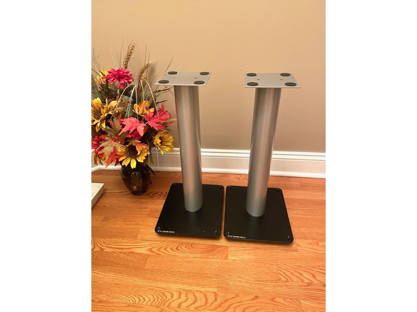 Plateau Speaker Stands, 23" Pair, Black and Silver - Very Sharp!