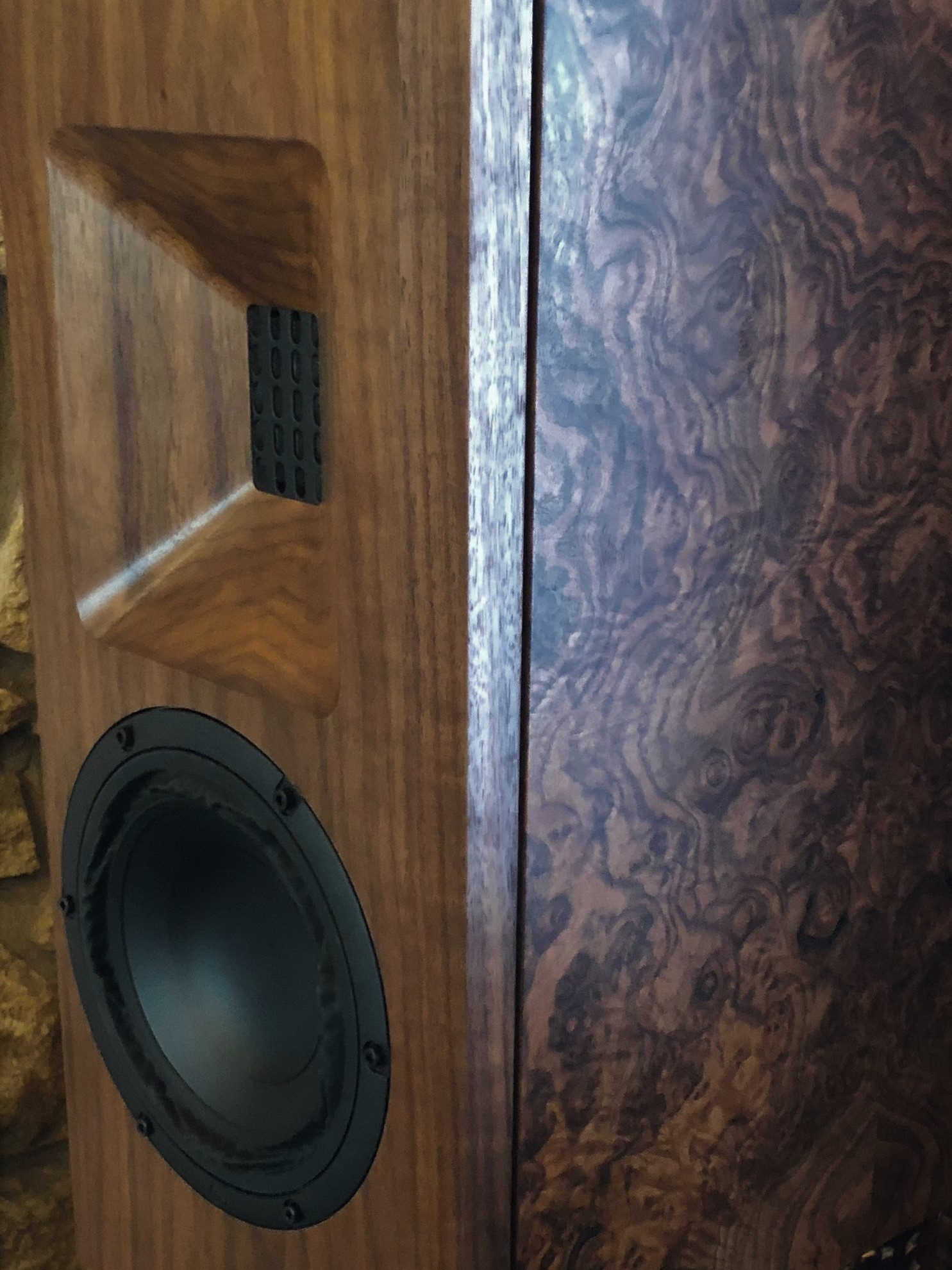 LS-6 highest grade burl walnut veneer and solid walnut baffle.