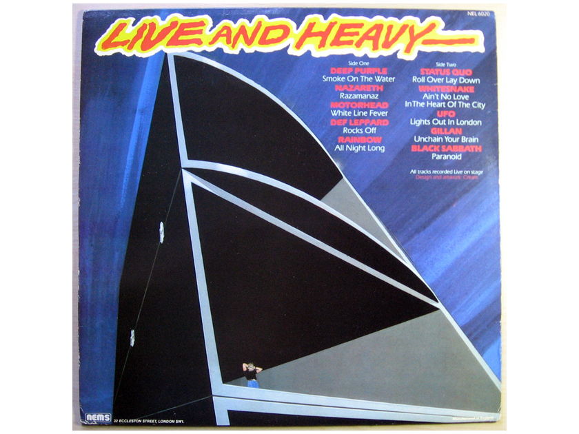 Various Rock  and Heavy Metal Artists - Live And Heavy - 1981 Compilation ENGLAND NEMS Records Ltd. NEL 6020