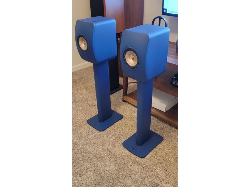 KEF LS-50 LS50 Meta Special Edition Royal Blue with Matching Royal Blue Stands!!