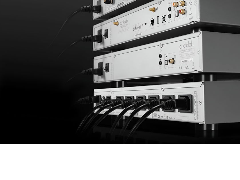 Audiolab DC Block 6 Six-Outlet AC Direct Current Blocker in Silver Finish