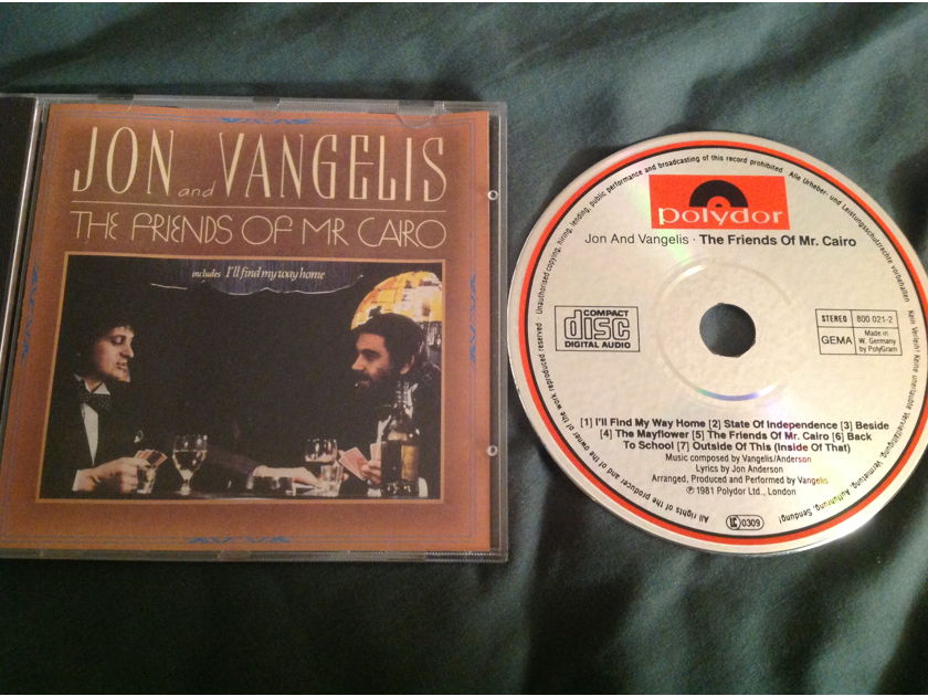 Jon & Vangelis The Friends Of Mr. Cairo Polydor West Germany Compact Disc