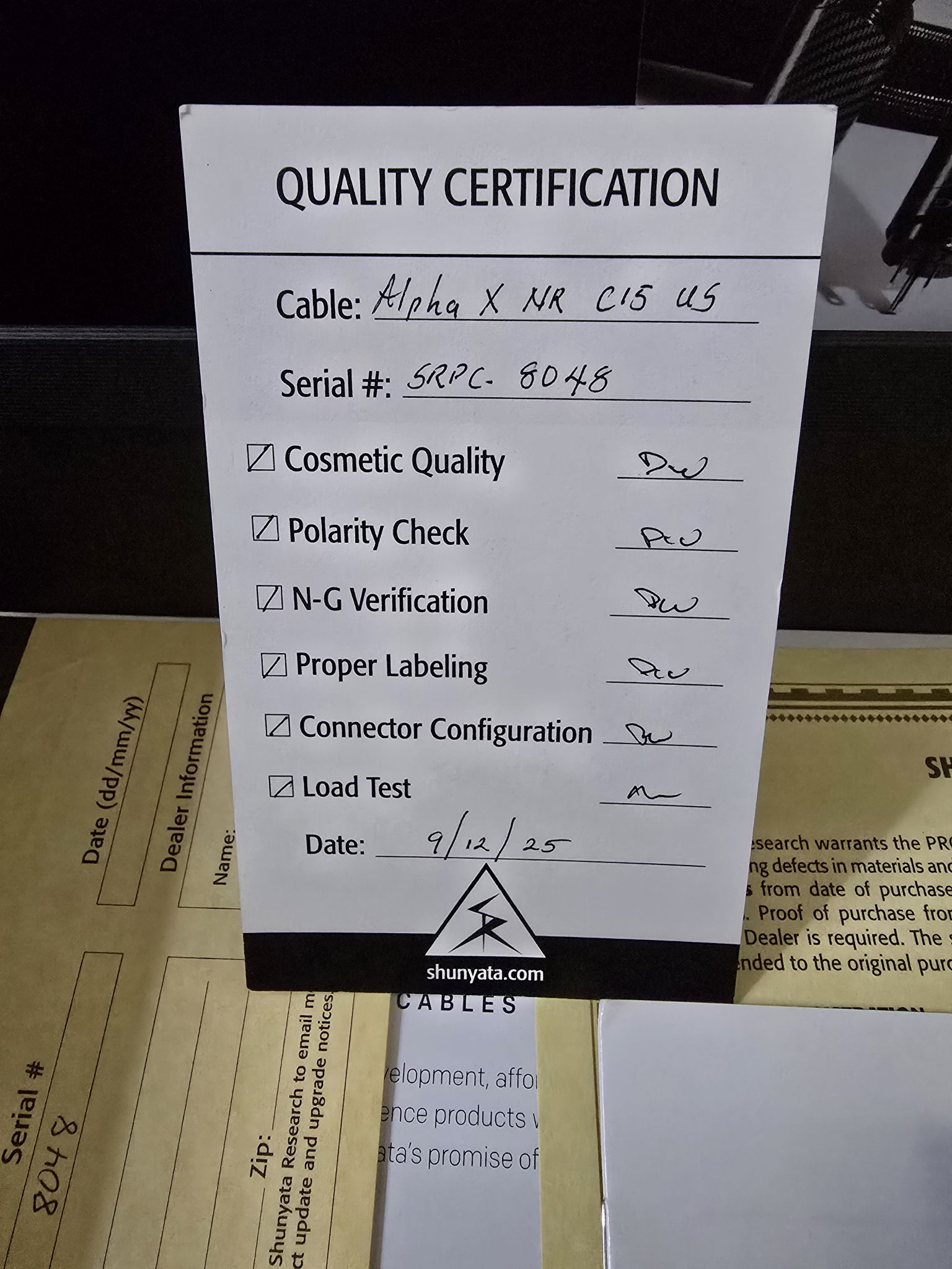 Shunyata Research Alpha X NR Version 3 - 1.75m 15amp 3