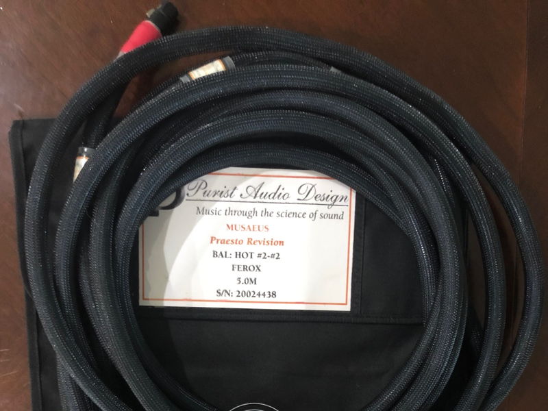 purist audio design MUSAEUS 1m端子間1.6m 2本