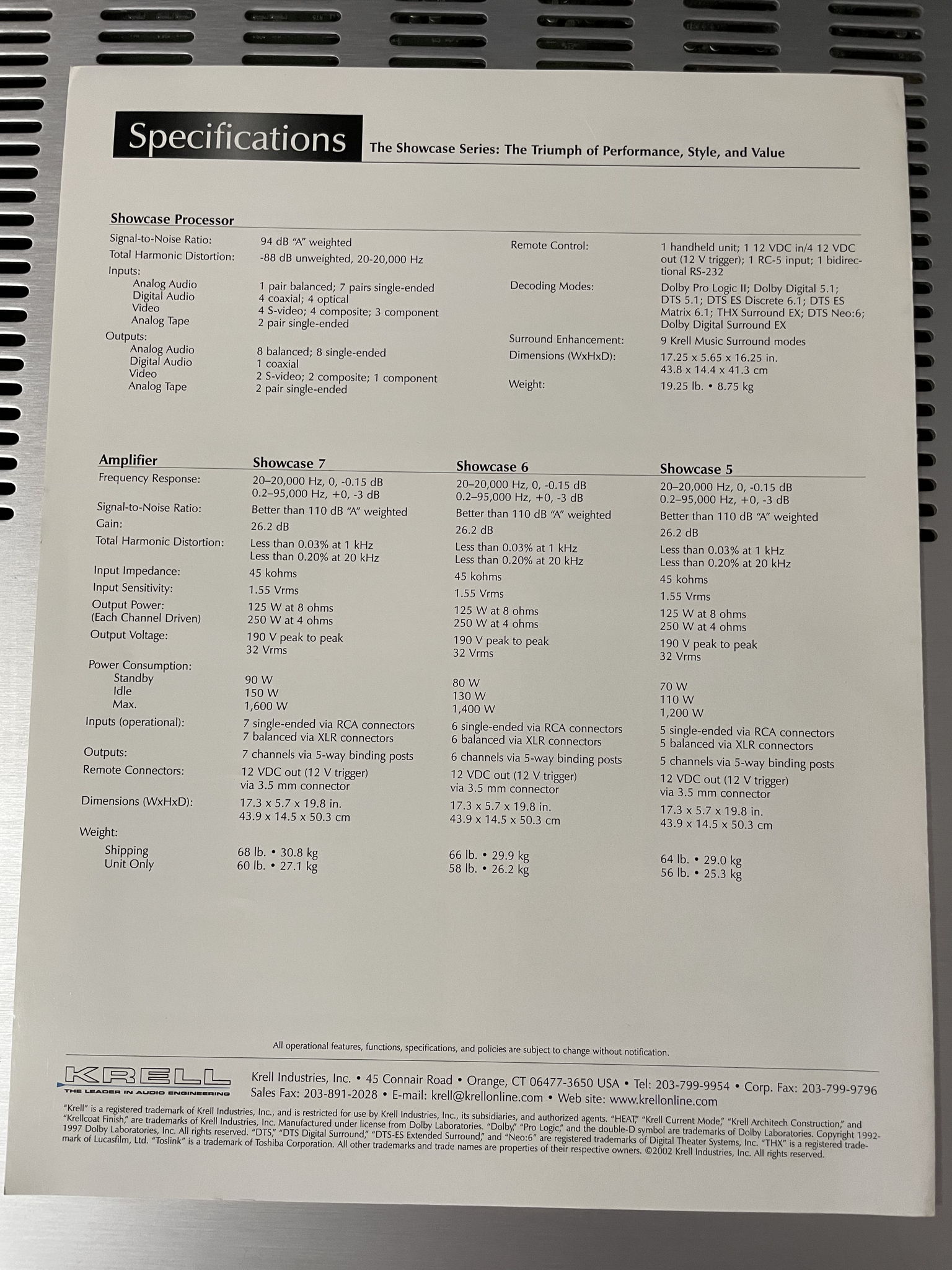 Krell Showcase 5 6