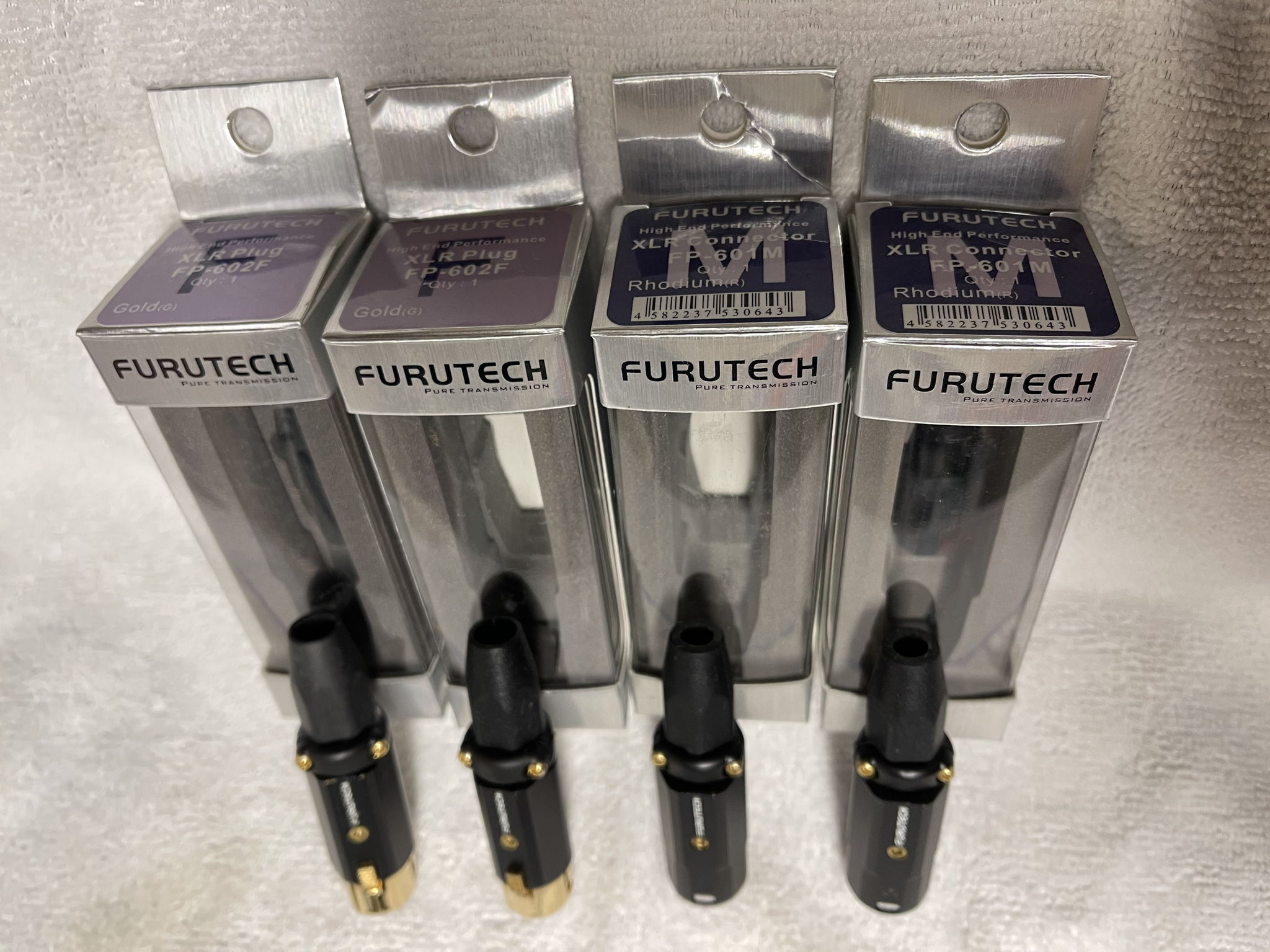 FURUTECH 2 FP-601M RHODIUM XLR MALE AND 2 FP-602F GOLD ... 2