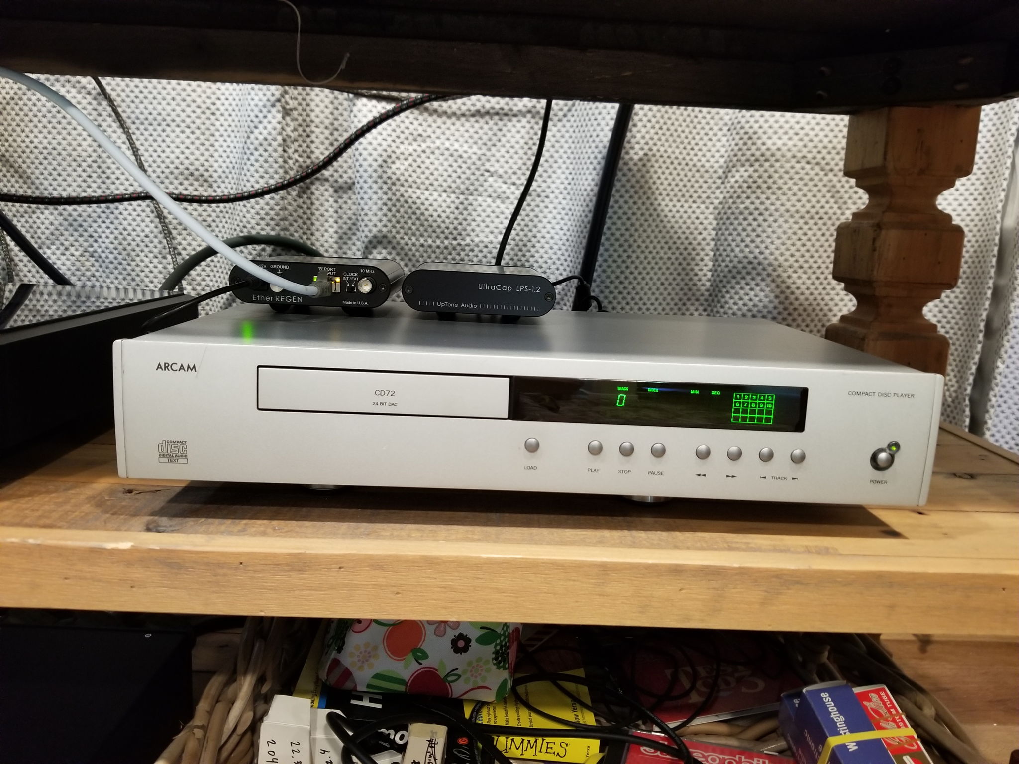 Arcam CD and UpTone Audio etherREGEN with UltraCap LPS-1.2