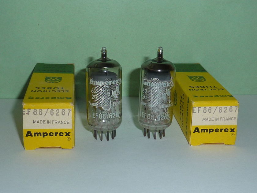 Amperex EF86 6267 Z729 Tubes, Matched Pair, Tested, NOS, NIB, Matched Codes