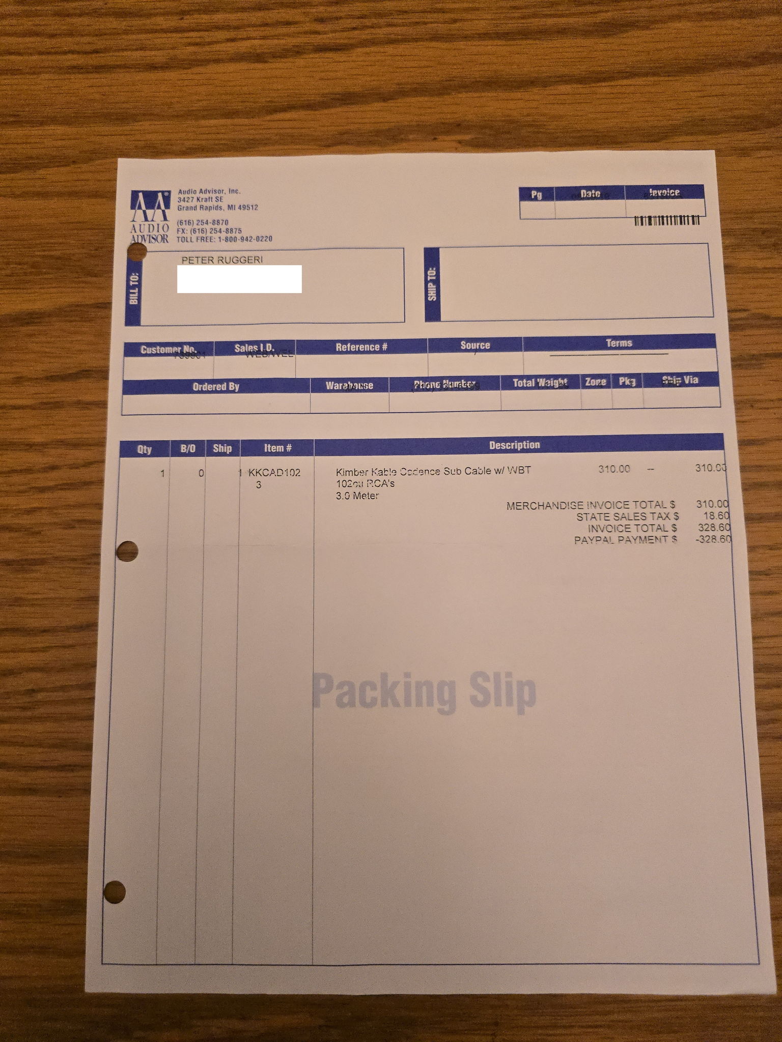 Kimber Kable Cadence 3M Subwoofer Cable 5