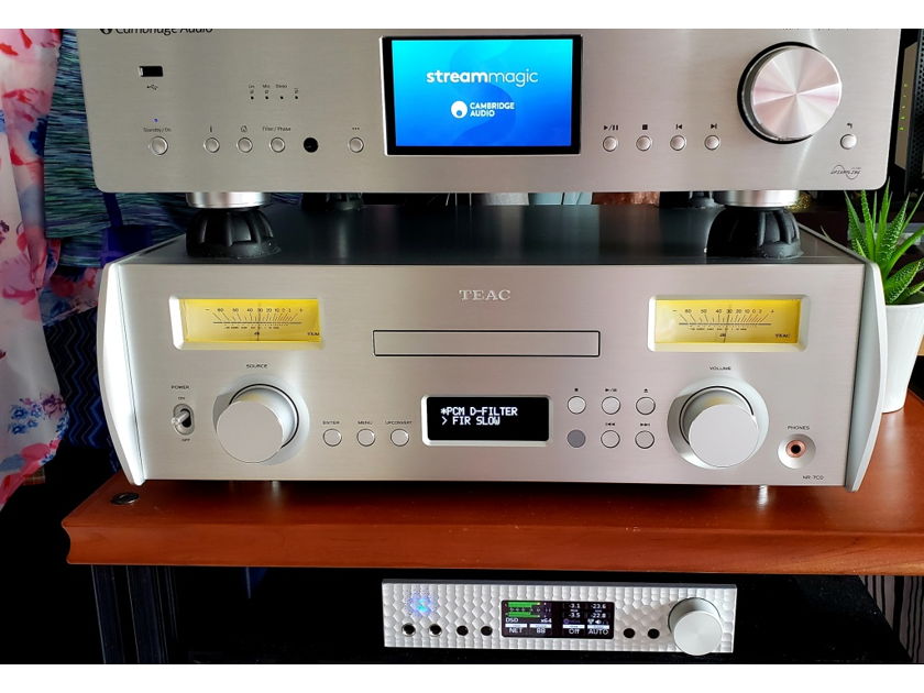 As New Teac NR-7CD Integrated Amp Amplifier Network Player CD player in Silver. Bluetooth...