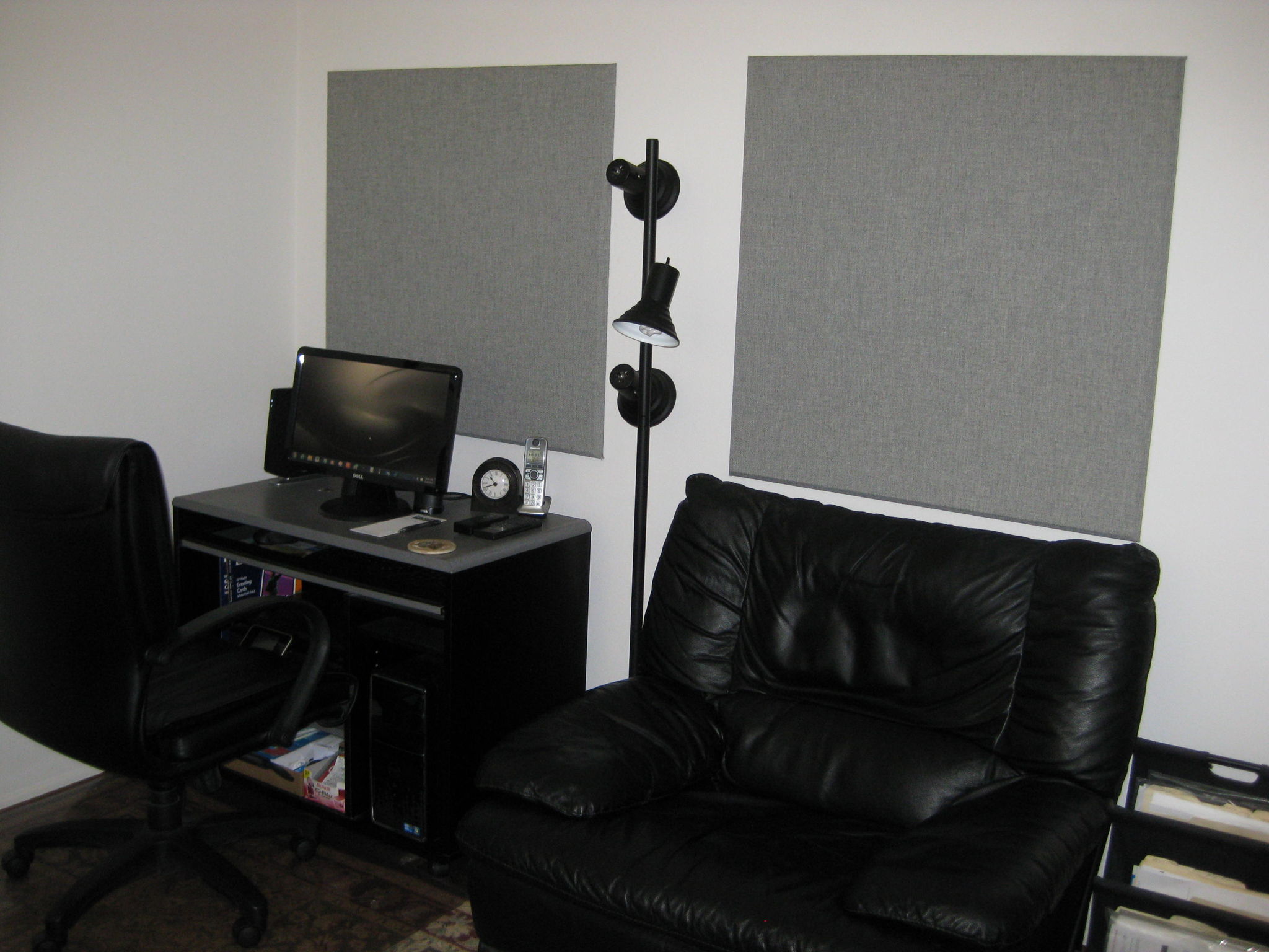 Back Wall (Listening Chair, Acoustical Panels & PC)