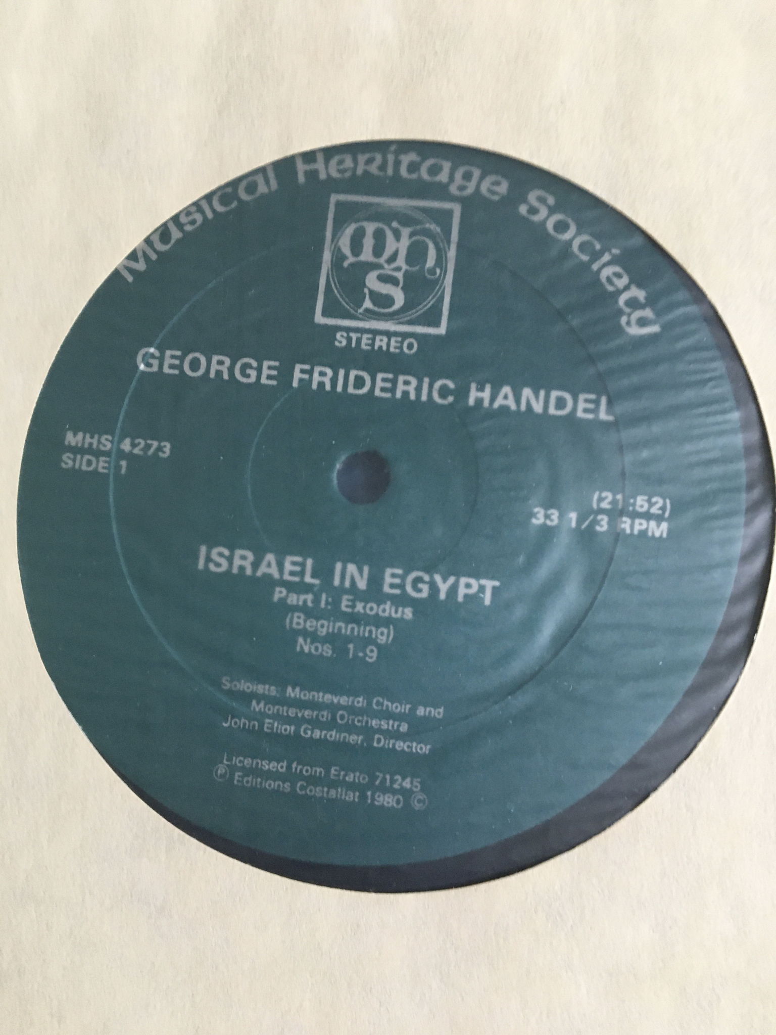 MHS Handel Israel in Egypt double Lp record  Monteverdi... 3