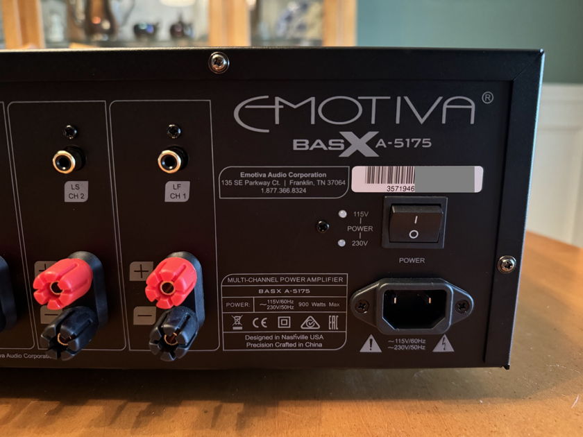 Emotiva BasX A-5175 Home Theater 5 Channel Power Amplifier