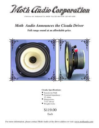 Moth Audio Cicada spare drivers