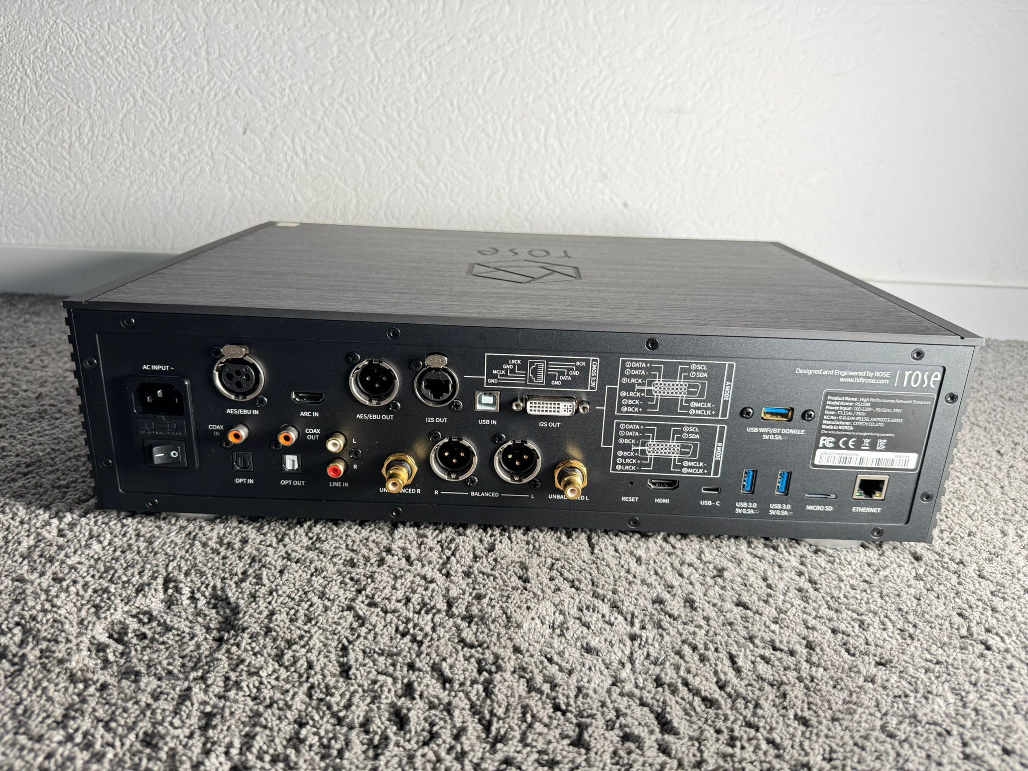 Rose HiFi RS150B streamer in black 6