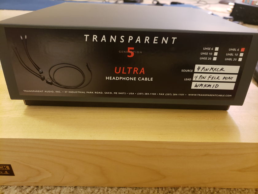 Transparent Audio Ultra Balanced Headphone Cable, for Audeze, Meze 6'