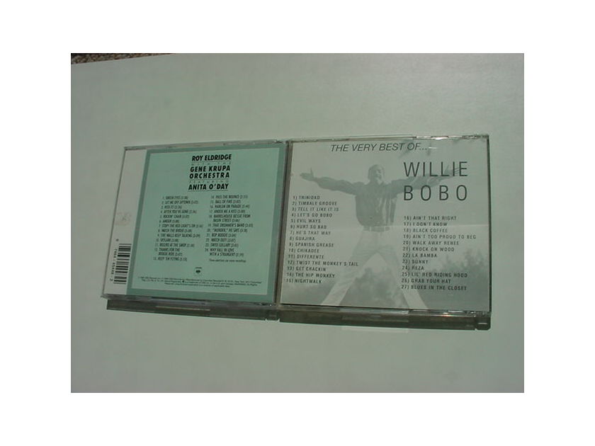 2 cd cd's Willie Bobo very best of lets go bobo! - and Roy Eldridge with Gene Krupa orchestra featuring Anita O'day uptown