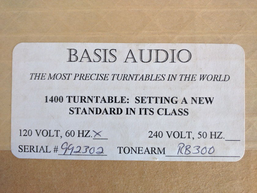 NEW IN BOX Basis Audio 1400 Turntable