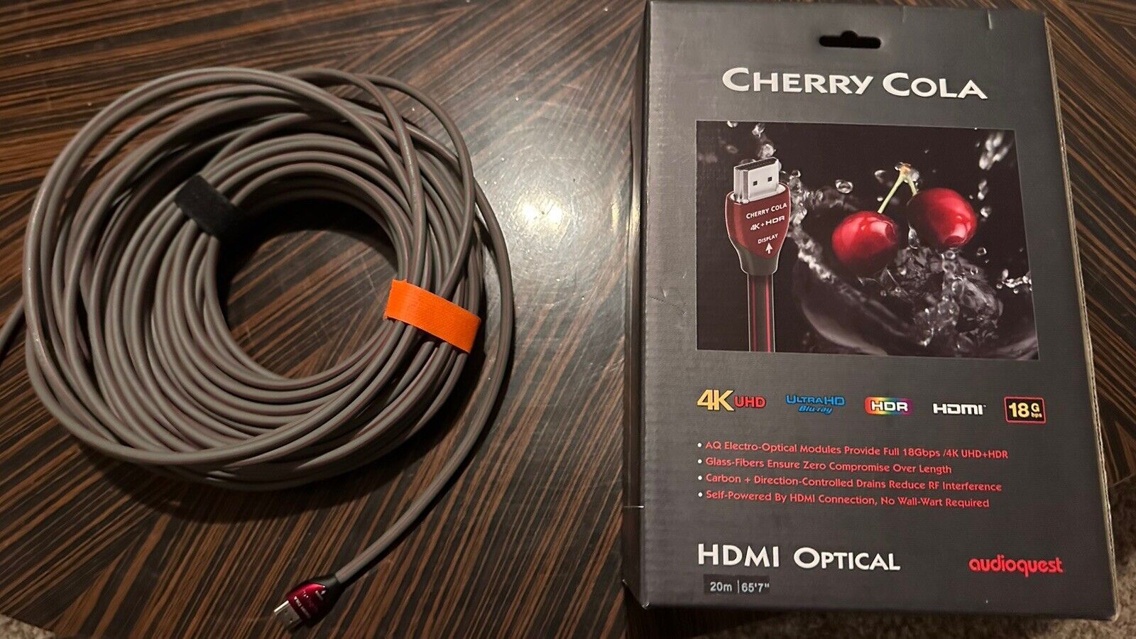 AudioQuest Cherry Cola Optical Active HDMI Cable 20M 66...